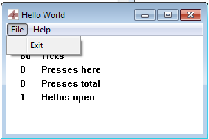 Forth code demo: hello world