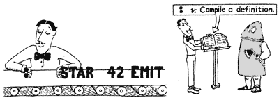 Forth interprets then executes code